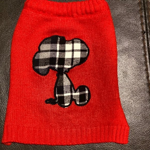 Dog Pet Sweater Snoopy Red Small Peanuts